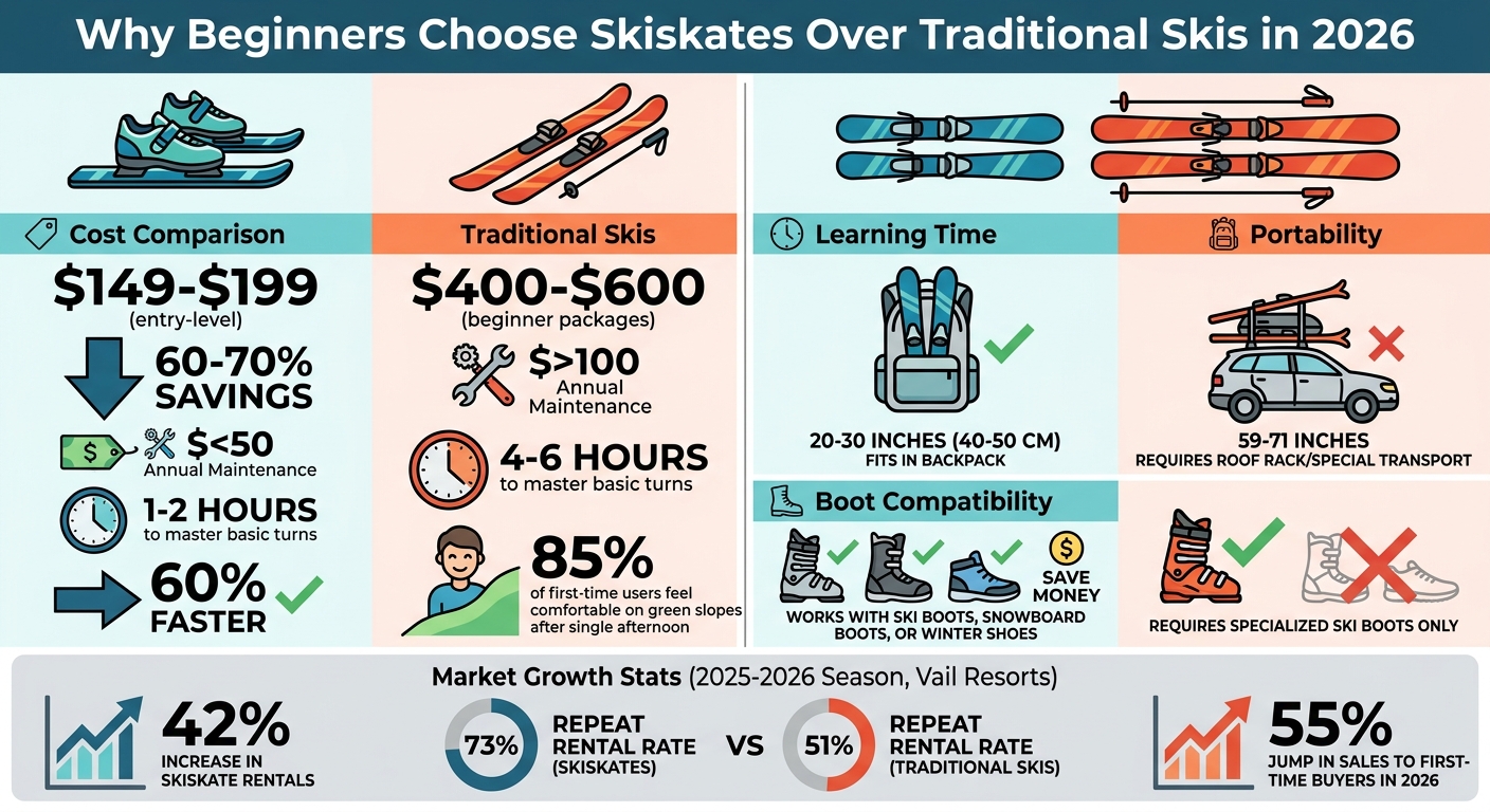 Skiskates vs Traditional Skis: Beginner Comparison Guide 2026