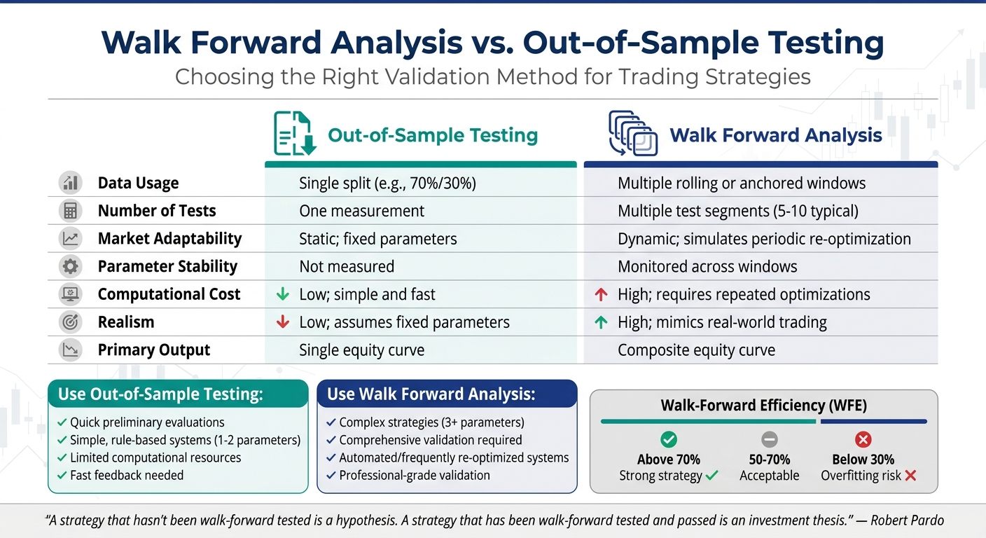 Walk Forward Analysis vs Out-of-Sample Testing: Key Differences Comparison
