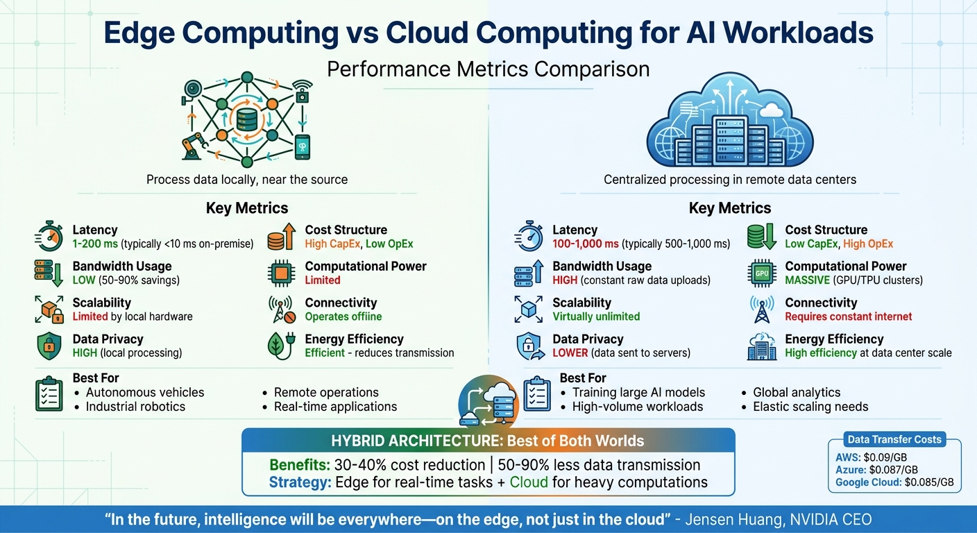 Edge Computing vs Cloud Computing for AI Workloads: Performance Metrics Comparison