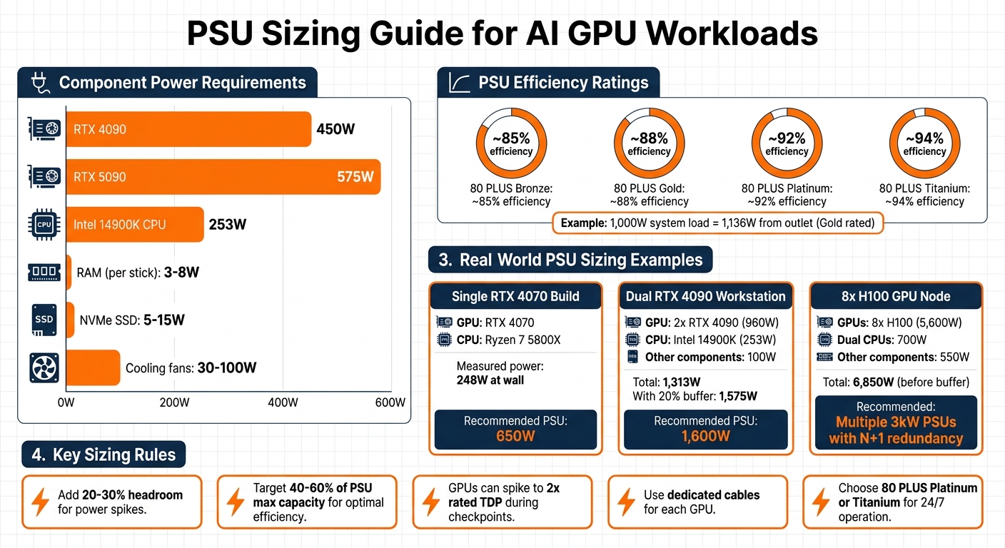 PSU Sizing Guide for AI GPU Workloads: Power Requirements and Recommendations