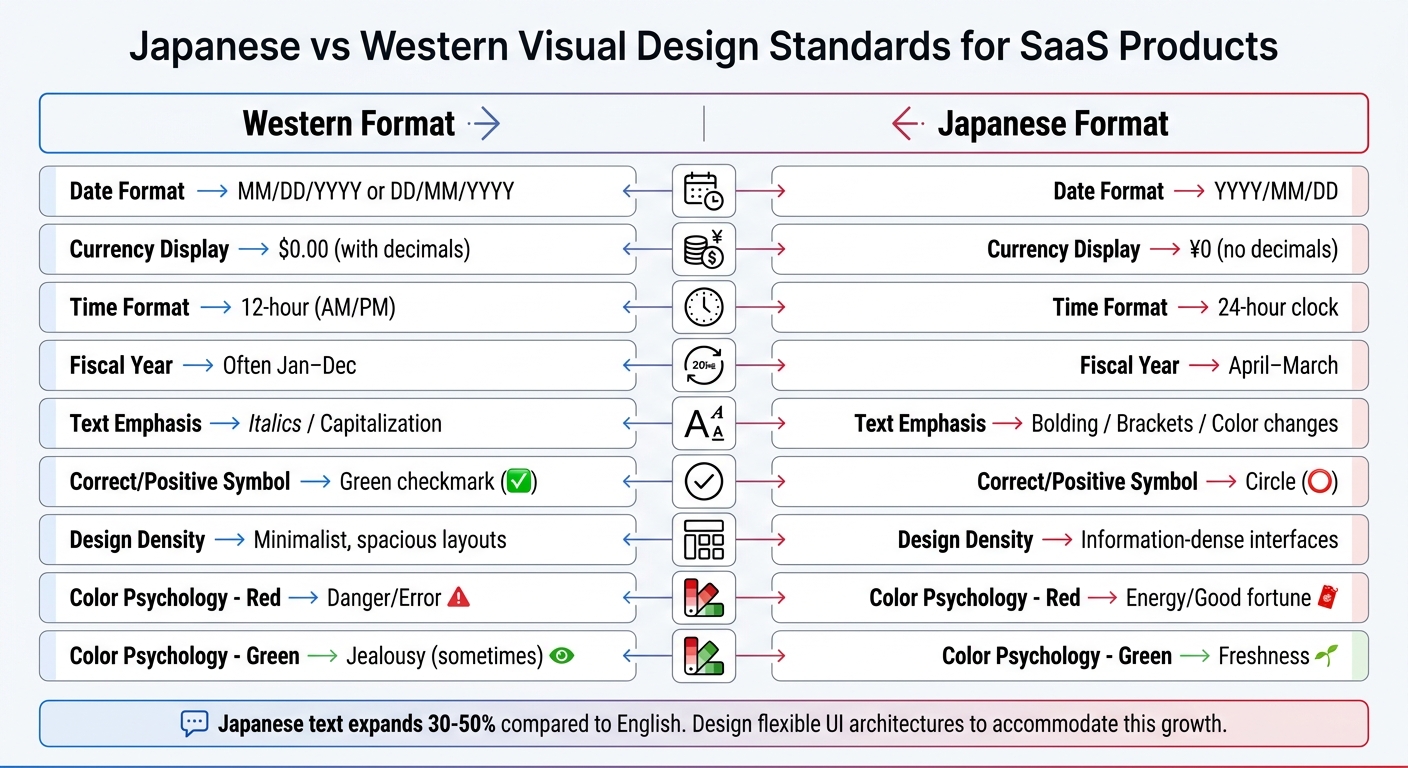 Japanese vs Western SaaS Visual Design Standards Comparison