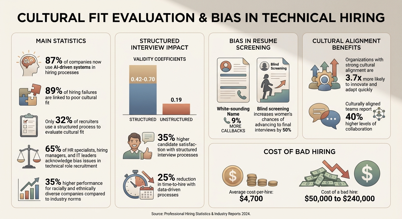 Key Statistics on Bias-Free Cultural Fit Evaluation in Technical Hiring