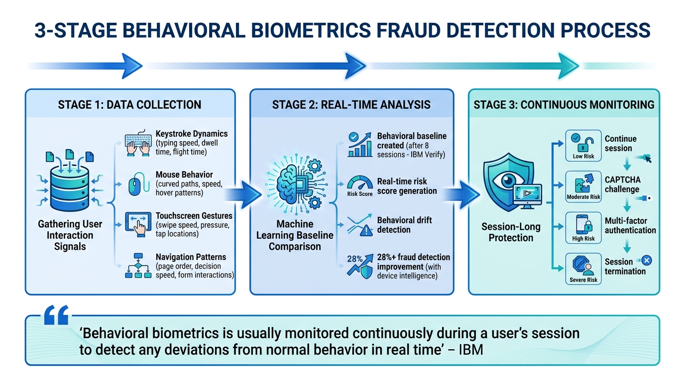 How Behavioral Biometrics Work: 3-Stage Fraud Detection Process