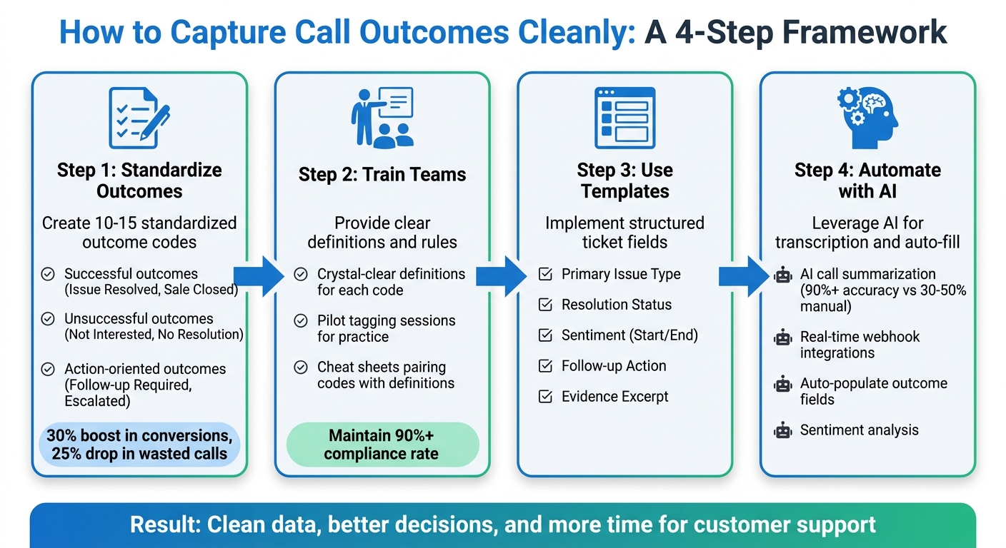 4-Step Framework for Capturing Clean Call Outcomes in Support Tickets