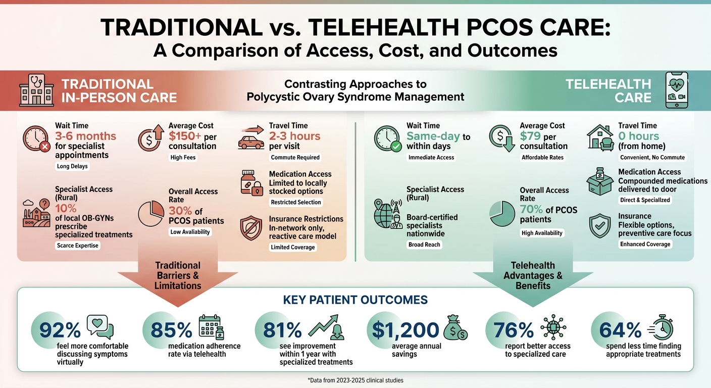 Traditional vs Telehealth PCOS Care: Cost, Access, and Timeline Comparison