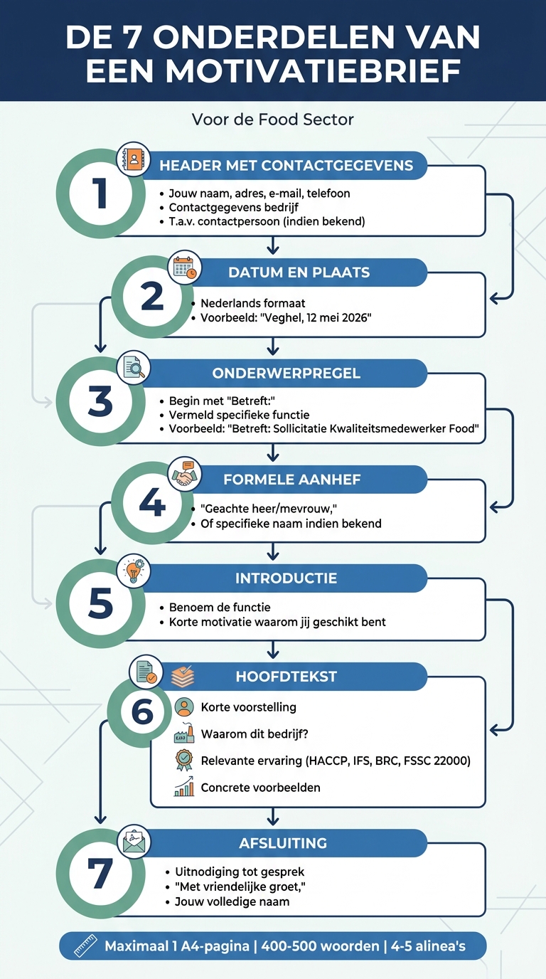 Structuur motivatiebrief foodsector: 7 essentiële onderdelen