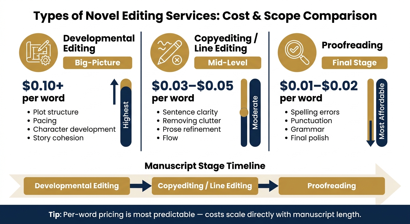 Types of Novel Editing Services: Cost & Scope Comparison