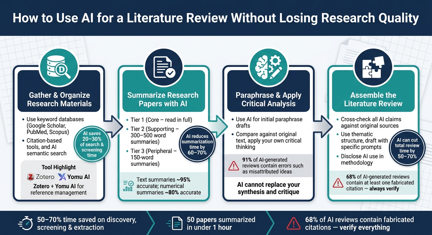How to Use AI for a Literature Review: 4-Step Workflow