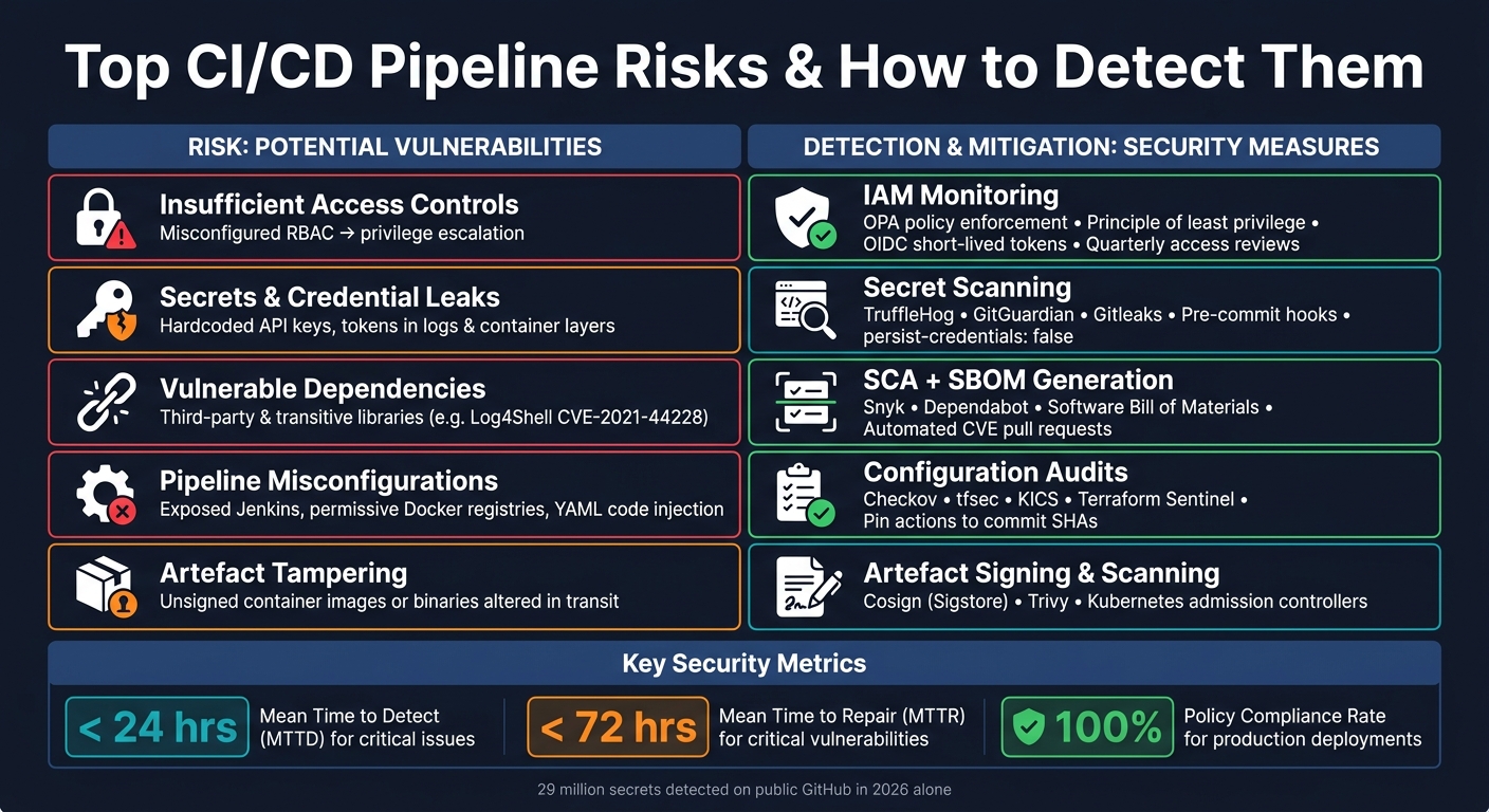 CI/CD Pipeline Risks &amp; Detection Strategies at a Glance