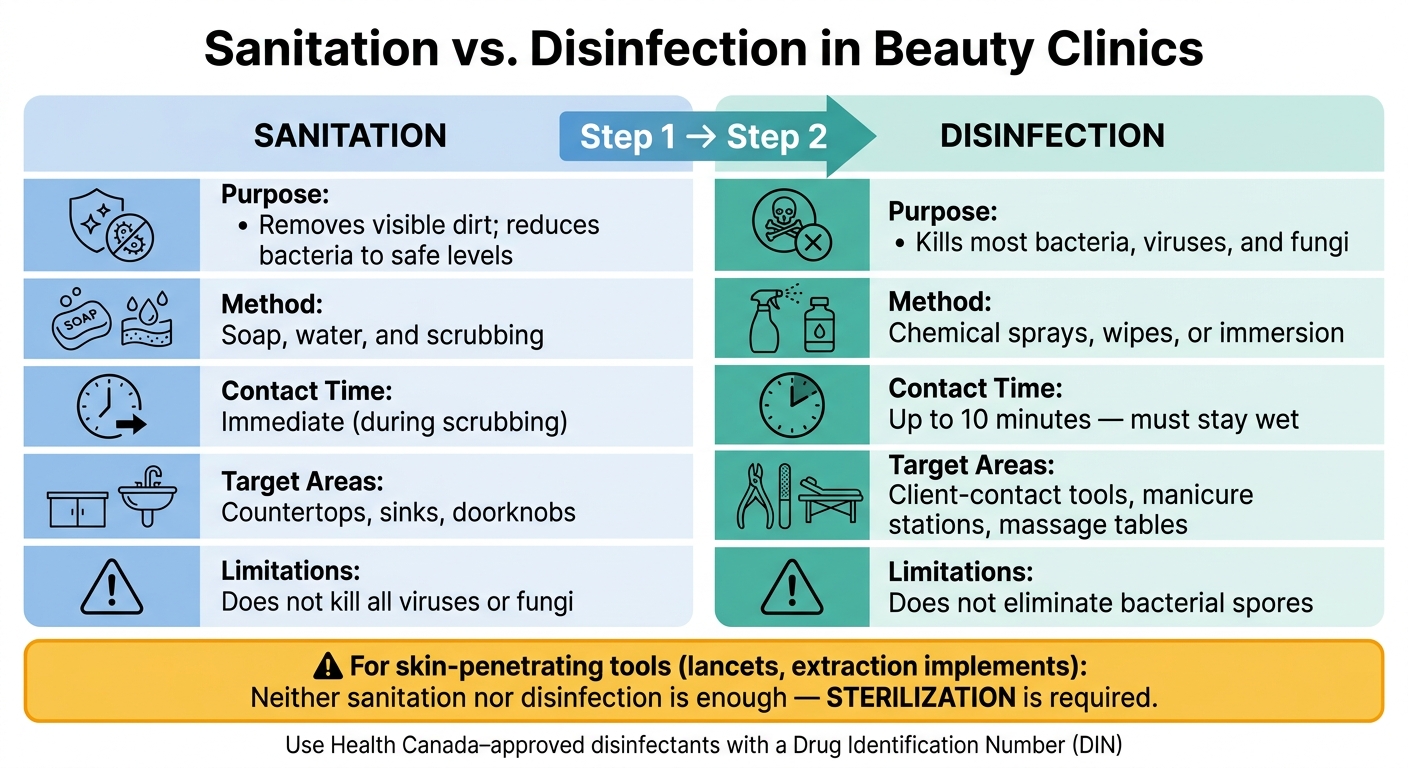 Sanitation vs. Disinfection: Key Differences for Beauty Clinics