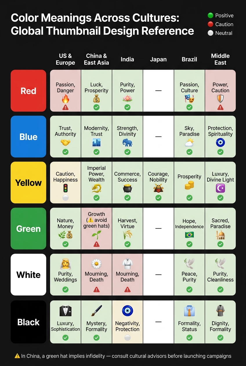 Color Meanings Across Cultures: Global Thumbnail Design Reference