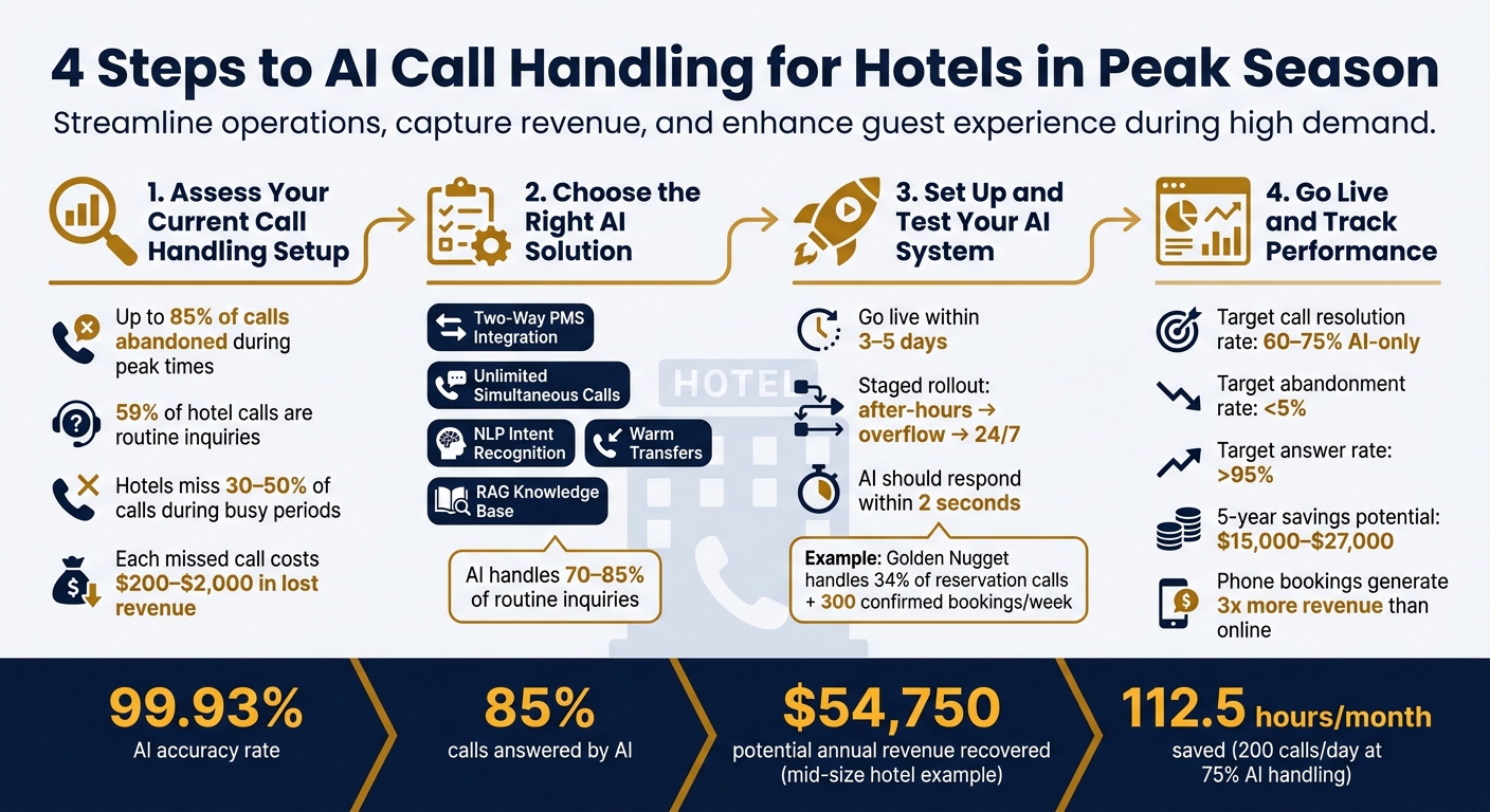 4-Step AI Call Handling Setup for Hotels During Peak Season