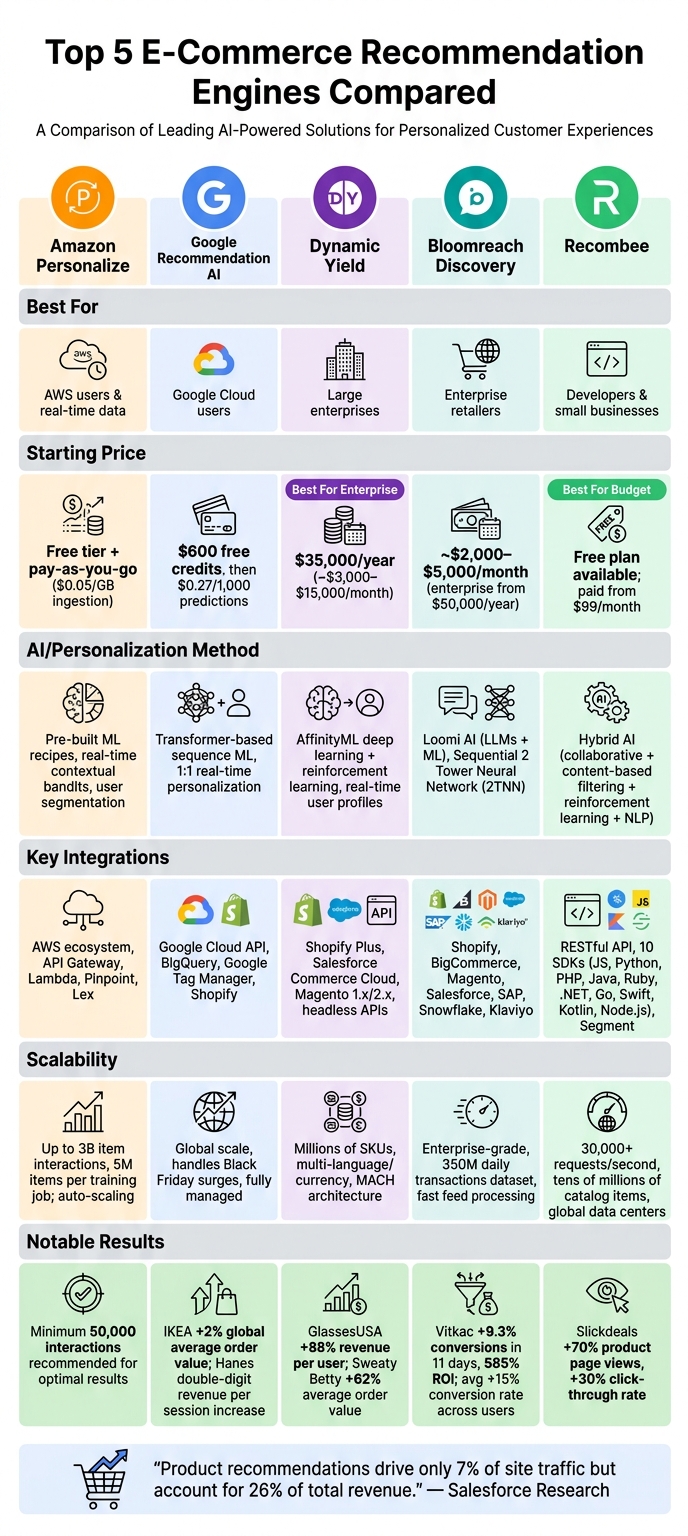 Top 5 E-Commerce Recommendation Engines Compared