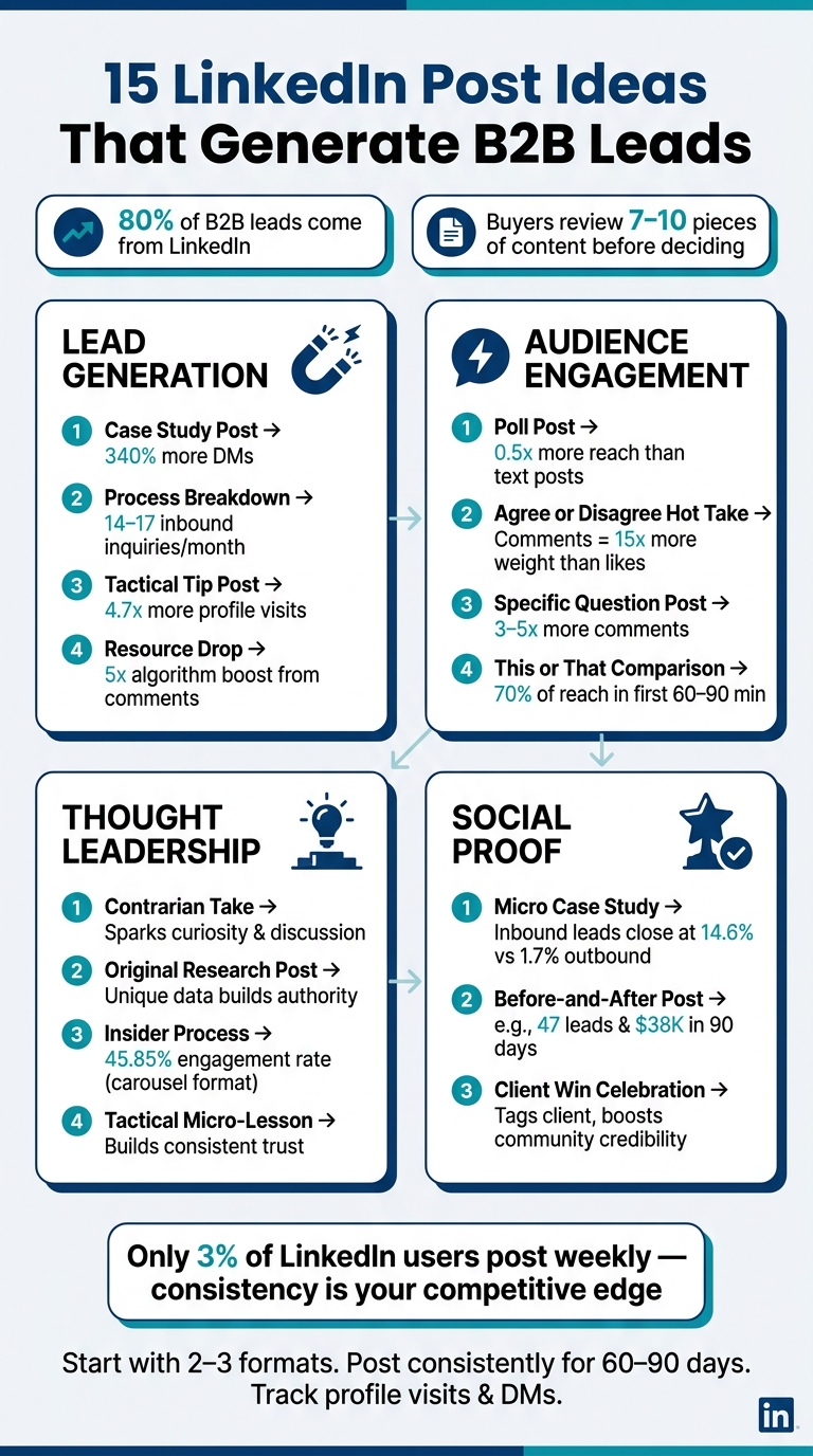 15 LinkedIn Post Ideas That Generate B2B Leads