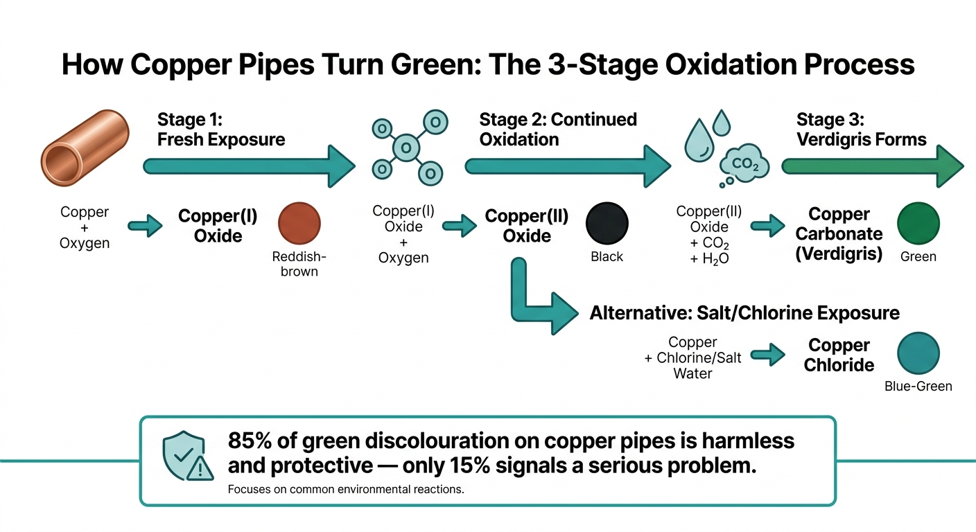 How Copper Pipes Turn Green: The 3-Stage Oxidation Process