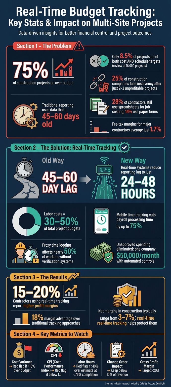 Real-Time Budget Tracking: Key Stats & Impact on Multi-Site Projects