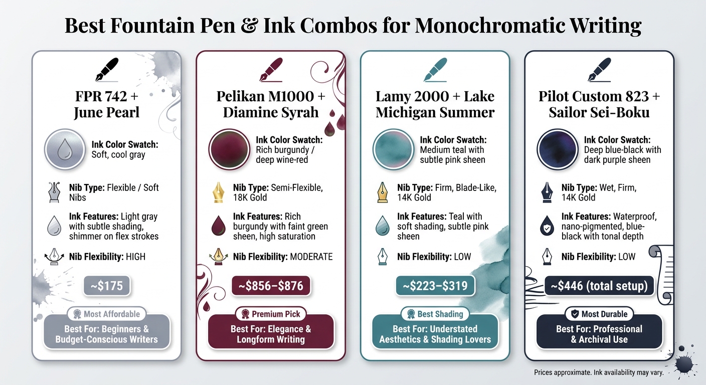 Best Fountain Pen & Ink Combos for Monochromatic Writing