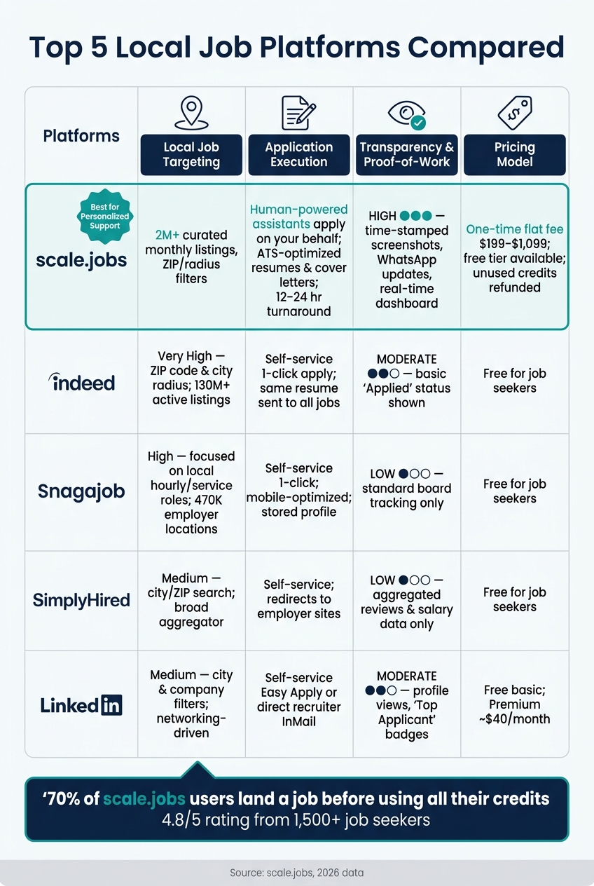 Top 5 Local Job Platforms Compared: Features, Transparency & Pricing