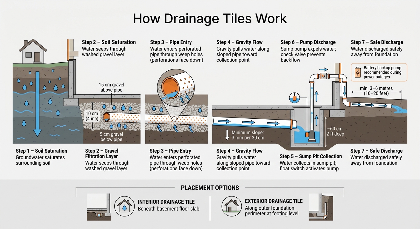 How Drainage Tiles Work: Step-by-Step Water Management