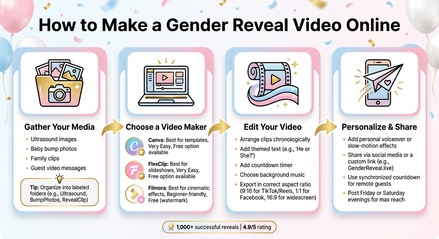 How to Make a Gender Reveal Video Online: 4 Simple Steps