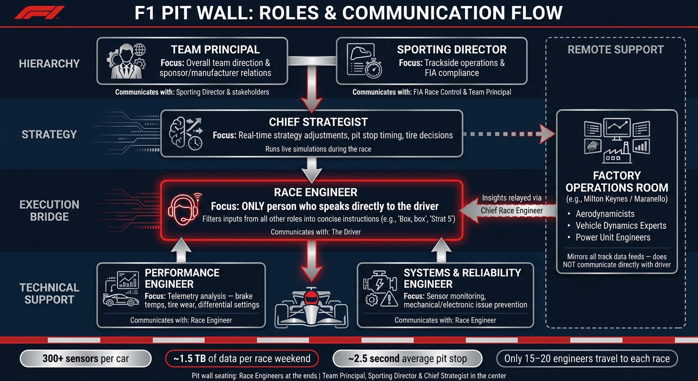 F1 Pit Wall Roles & Communication Flow Explained