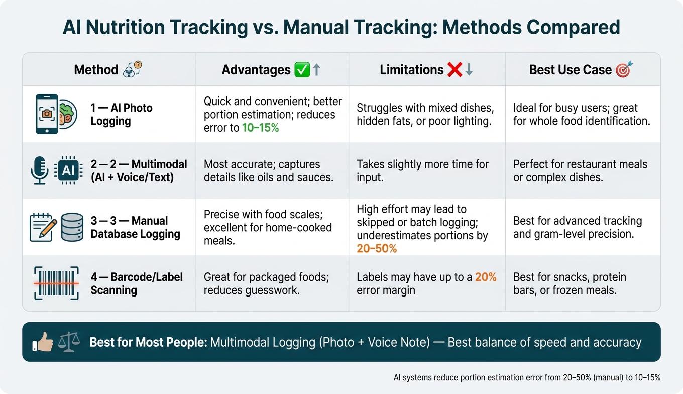 AI Nutrition Tracking vs. Manual Tracking: Methods Compared