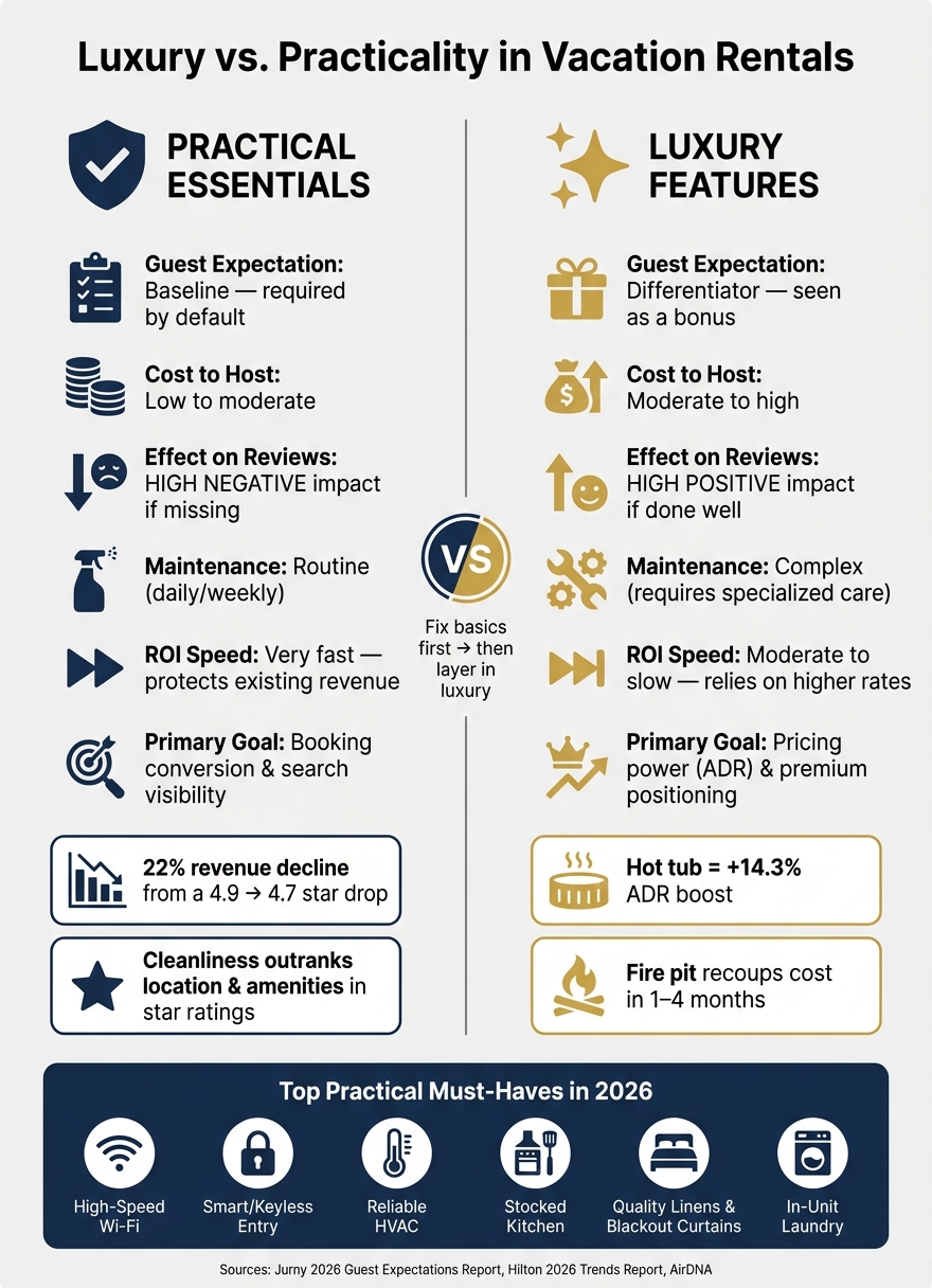 Luxury vs. Practicality: What Vacation Rental Guests Value Most