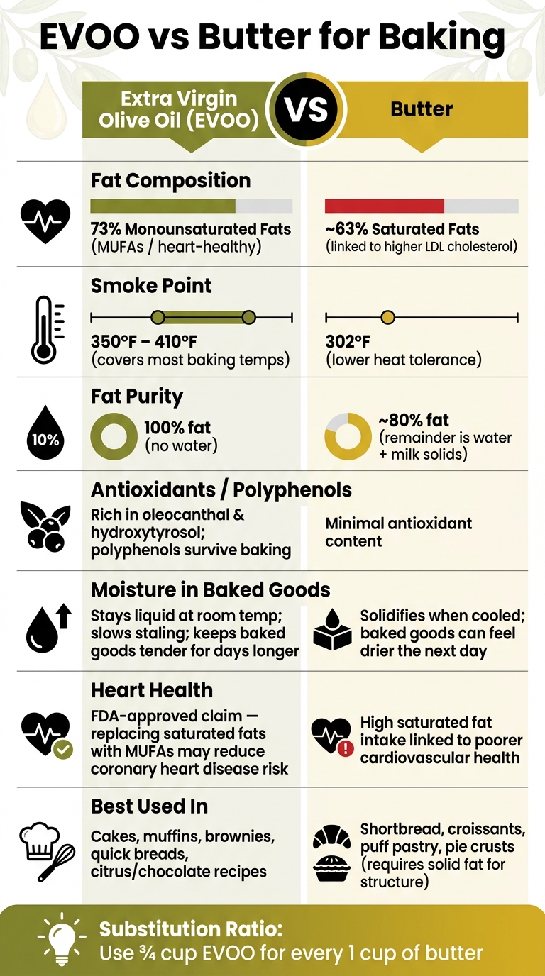 EVOO vs Butter for Baking: Nutrition & Performance Compared