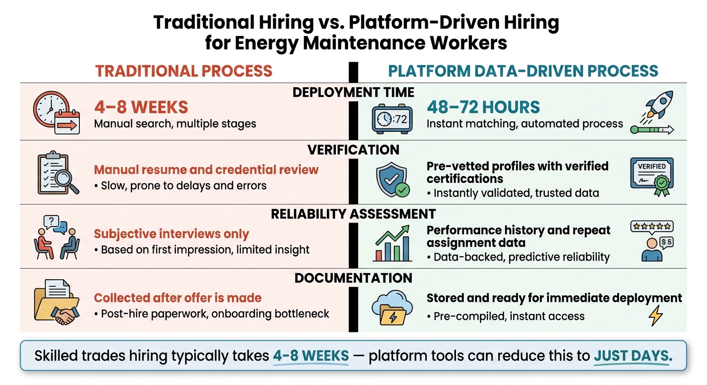 Traditional Hiring vs. Platform-Driven Hiring for Energy Maintenance Workers