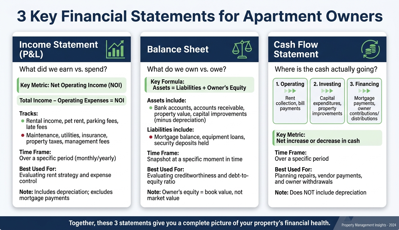 3 Key Financial Statements for Apartment Owners: At a Glance