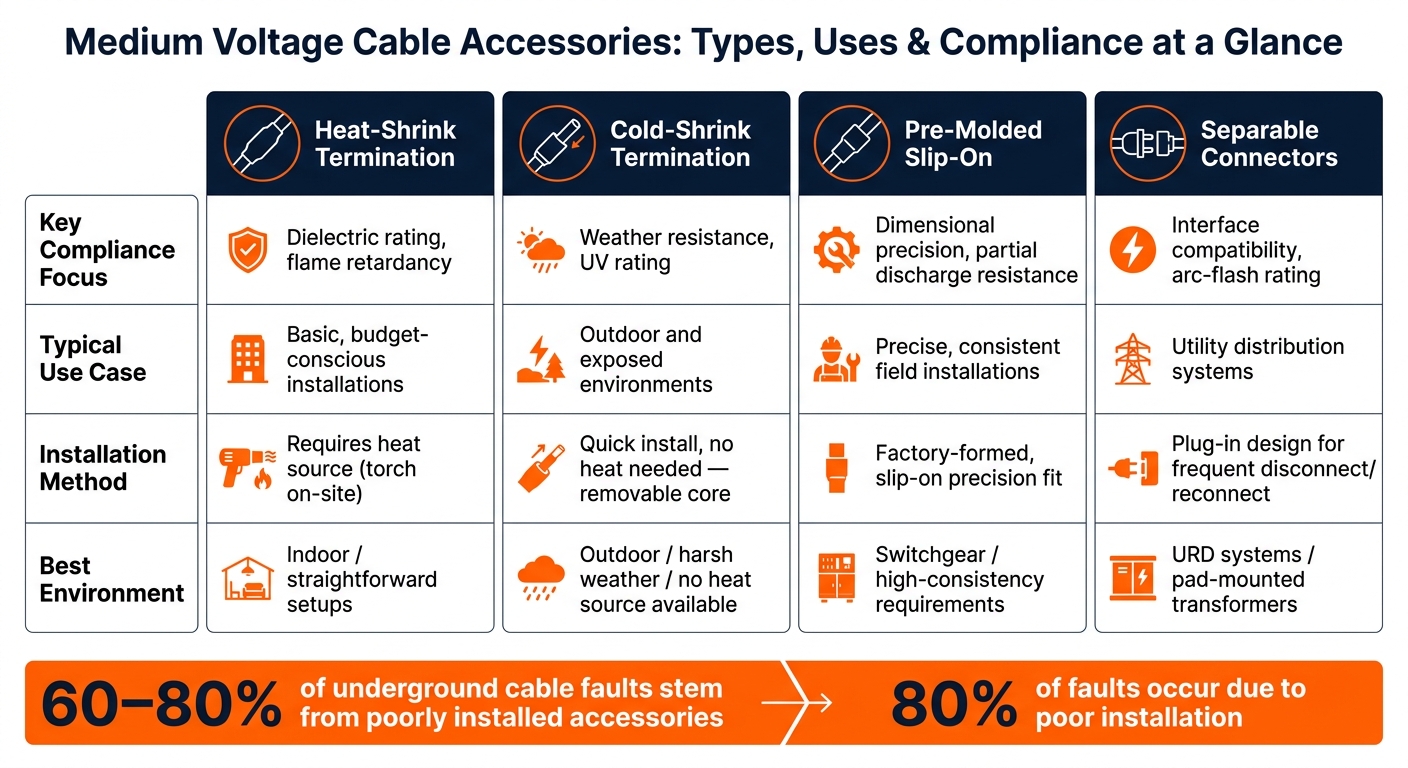 Medium Voltage Cable Accessories: Types, Uses & Compliance at a Glance