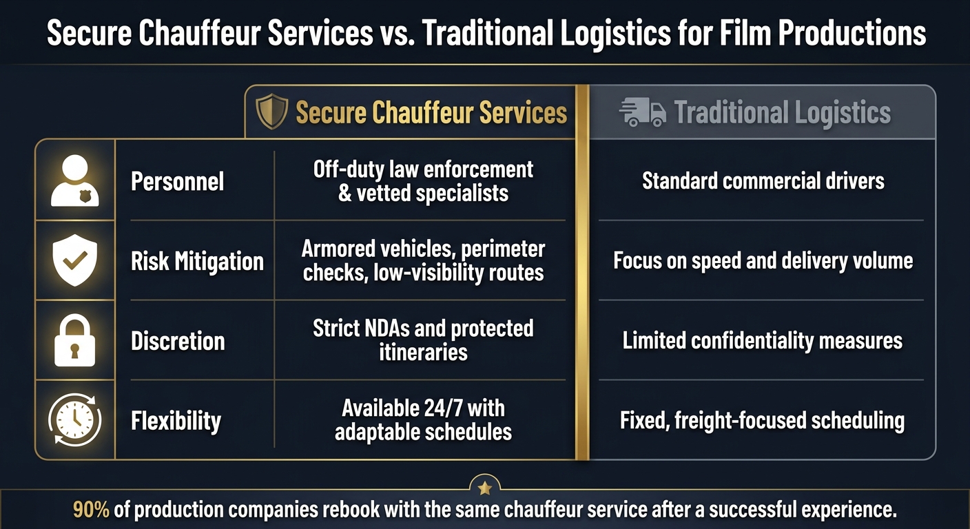 Secure Chauffeur Services vs. Traditional Logistics for Film Productions