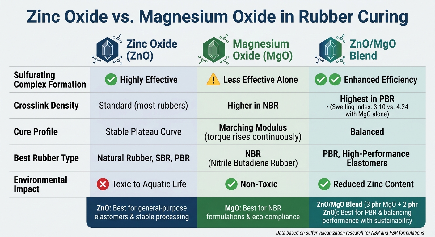 Zinc Oxide vs. Magnesium Oxide in Rubber Curing: Key Differences