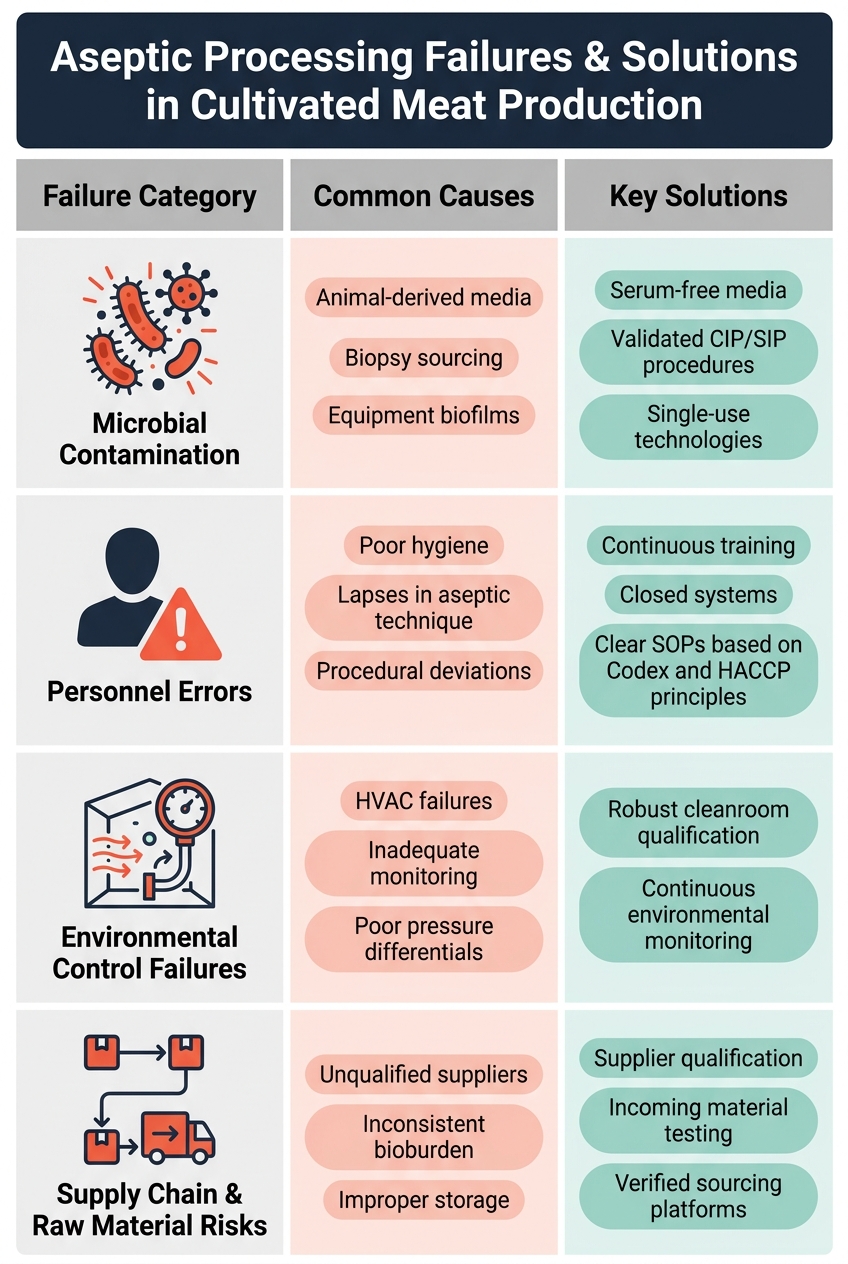 Aseptic Processing Failures & Solutions in Cultivated Meat Production