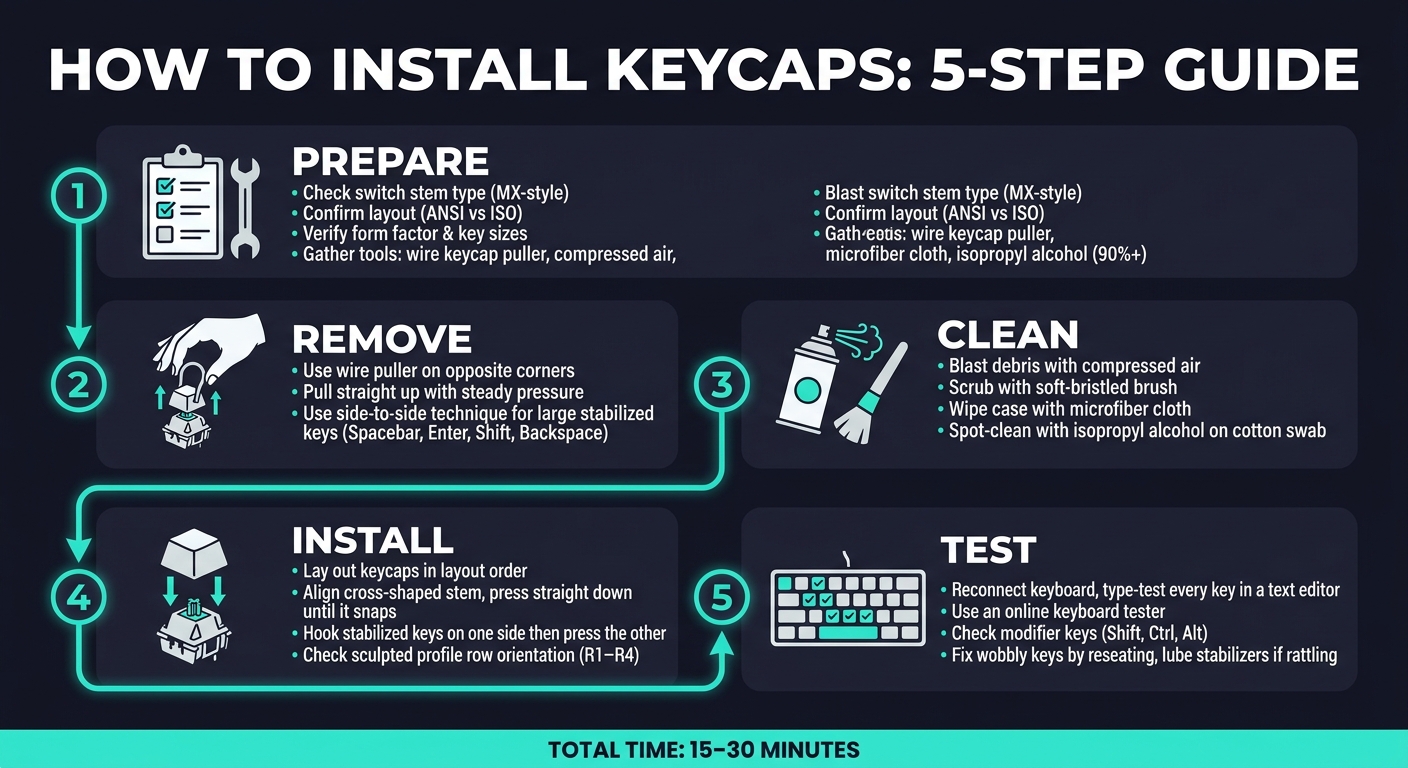How to Install Keycaps: 5-Step Visual Guide