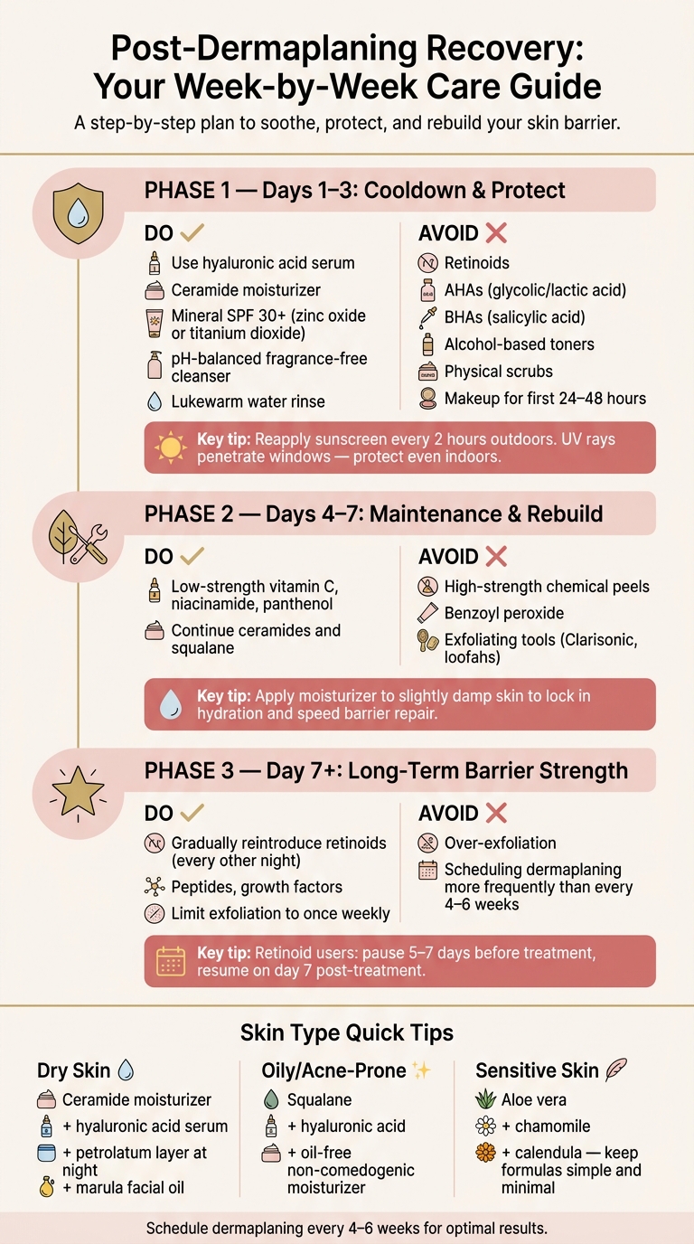 Post-Dermaplaning Skincare Routine: Week-by-Week Recovery Guide