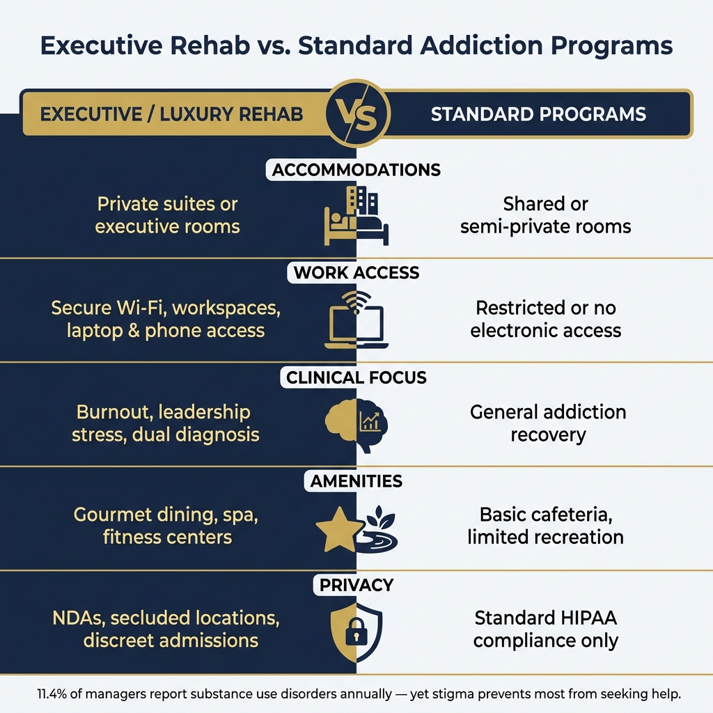 Executive Rehab vs. Standard Programs: Key Differences