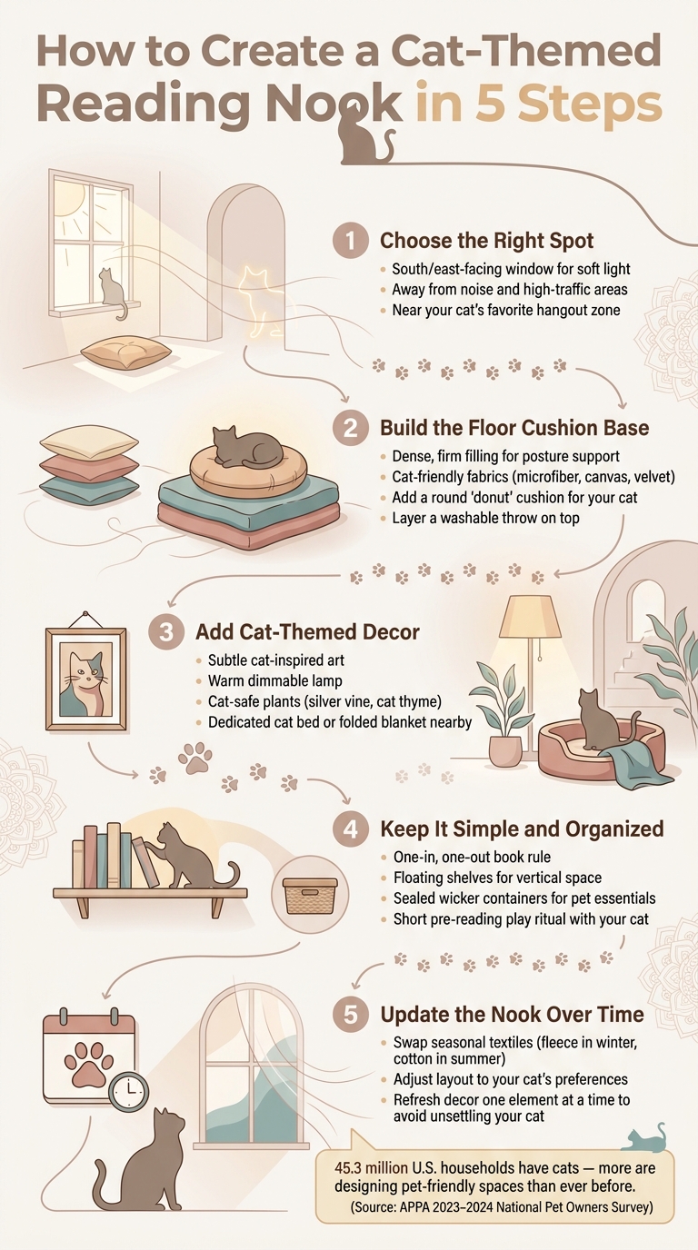 How to Create a Cat-Themed Reading Nook: 5-Step Guide