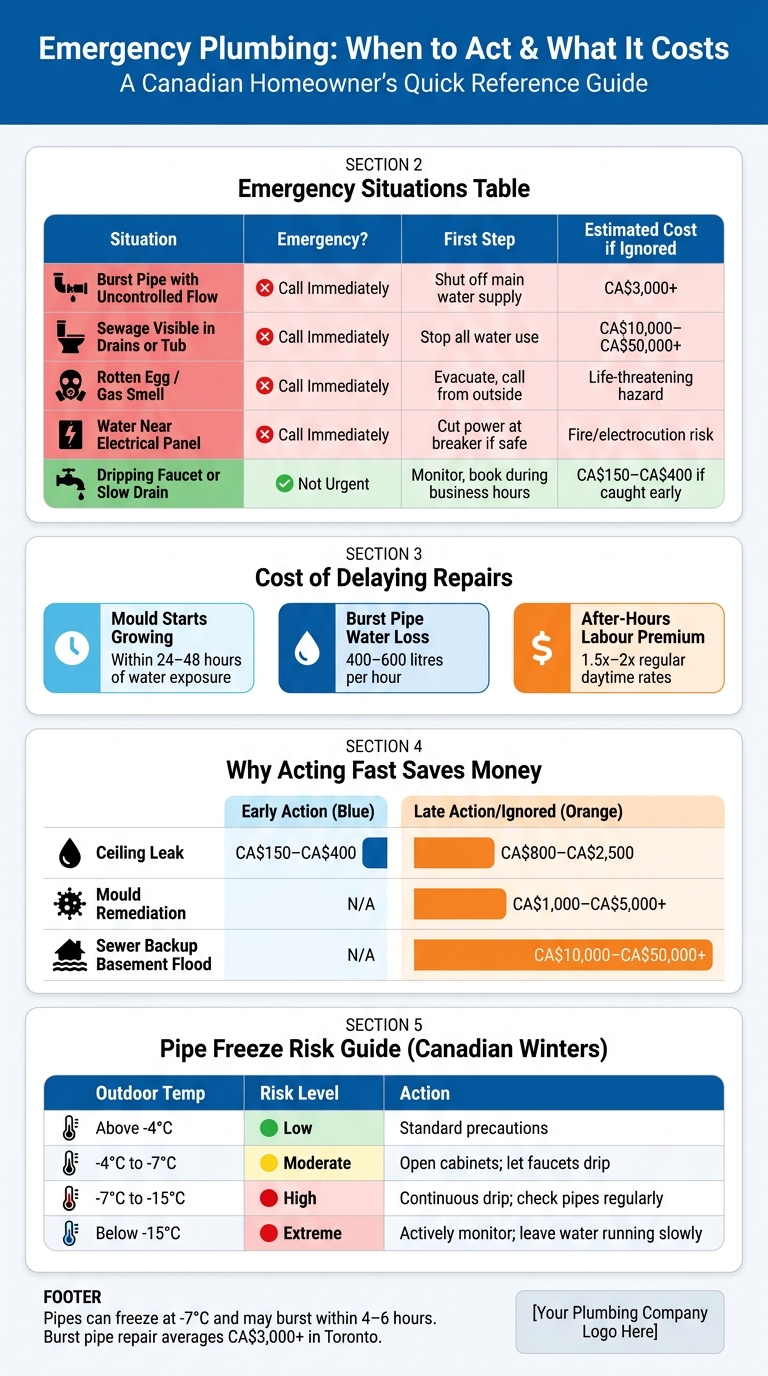 Emergency Plumbing Situations: When to Act & What It Costs
