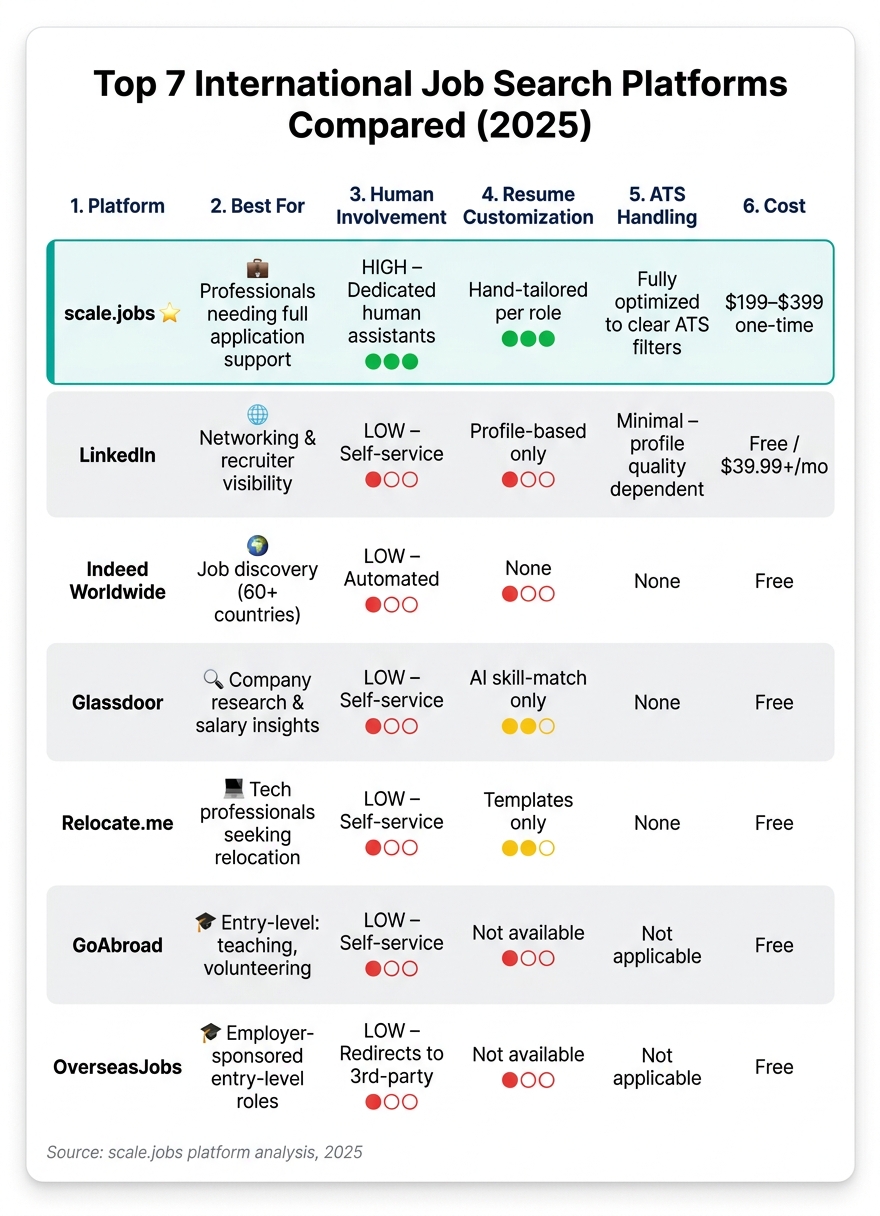 Top 7 International Job Search Platforms Compared (2025)