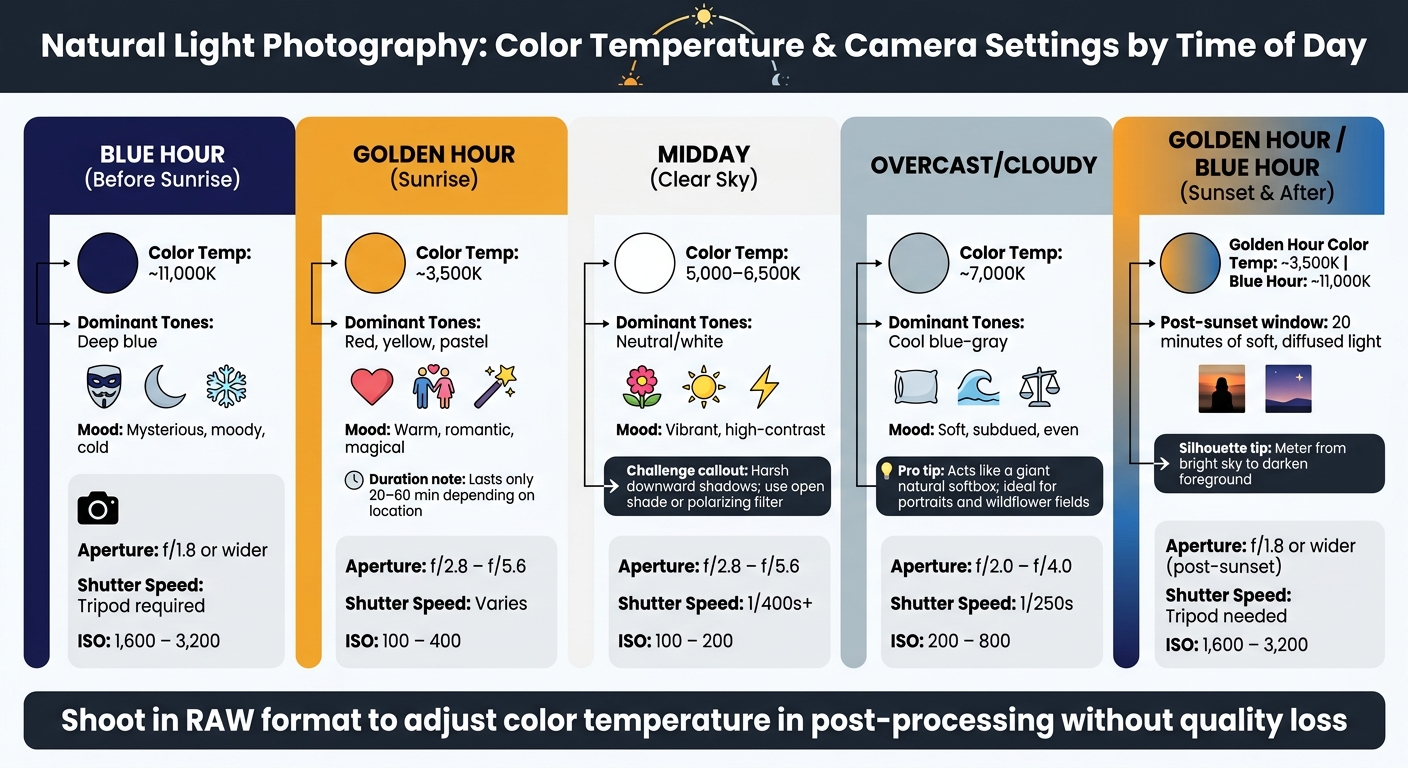 Natural Light Photography: Color Temperature & Camera Settings by Time of Day