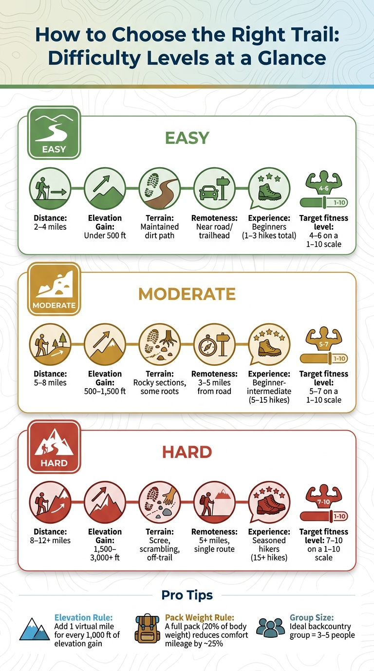 Trail Difficulty Guide: Distance, Elevation & Terrain by Level