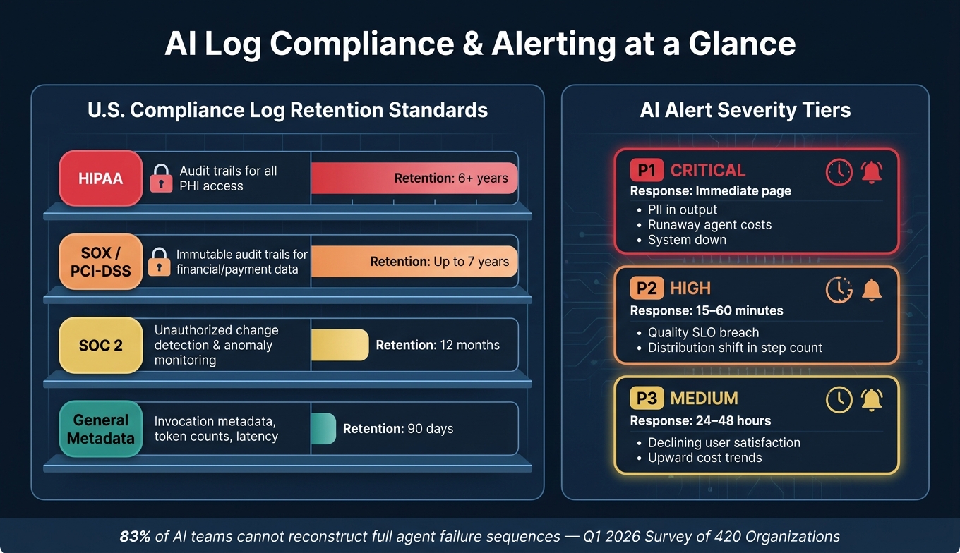 AI Log Analysis: Compliance Retention Requirements & Alert Severity Tiers