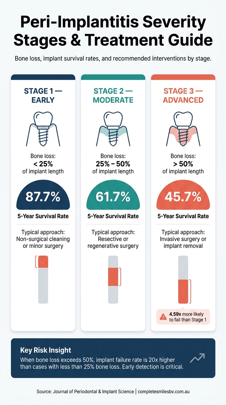 Peri-Implantitis Stages: Bone Loss, Survival Rates & Treatment Options