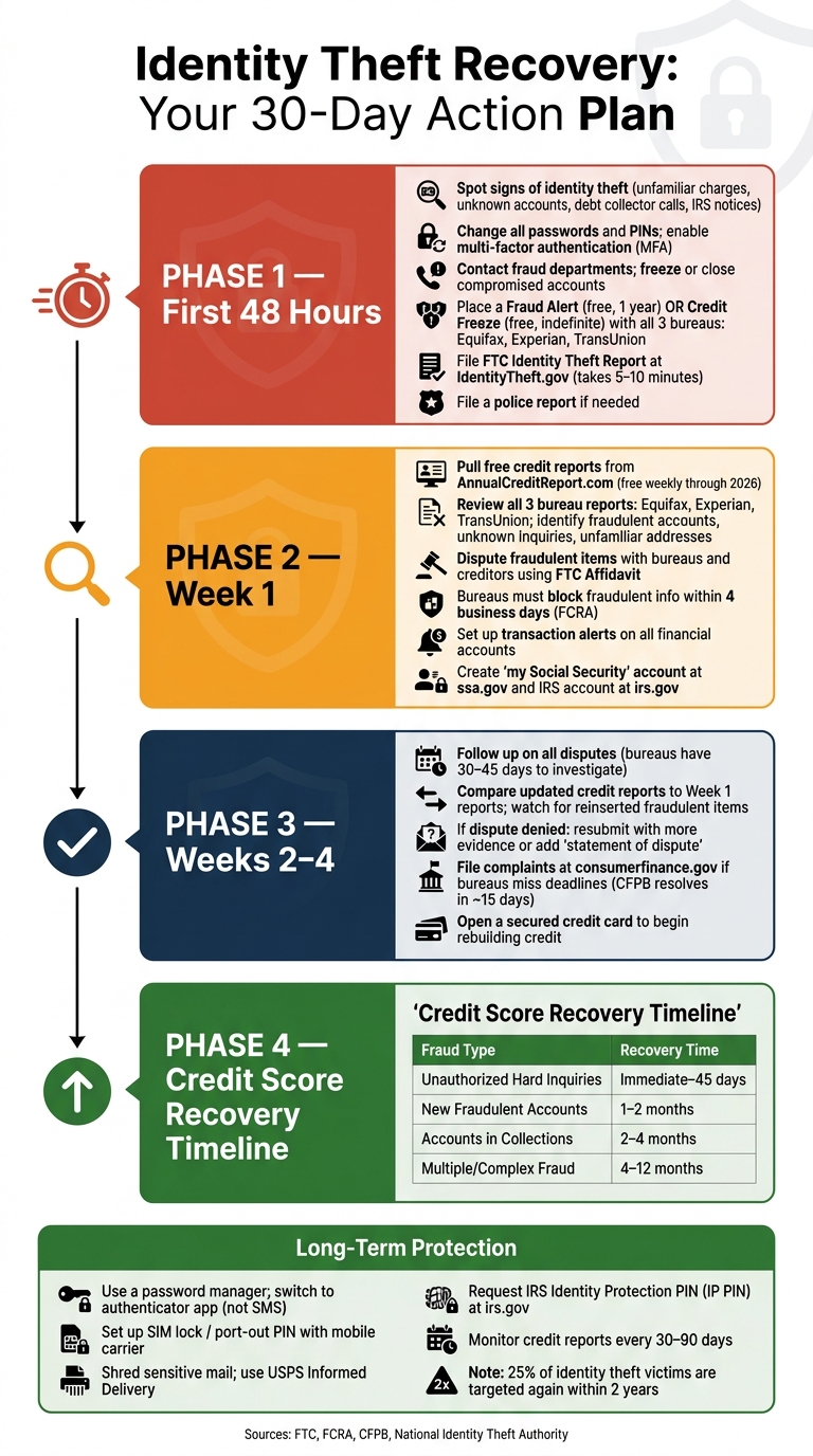 Identity Theft Recovery: 30-Day Action Plan Timeline