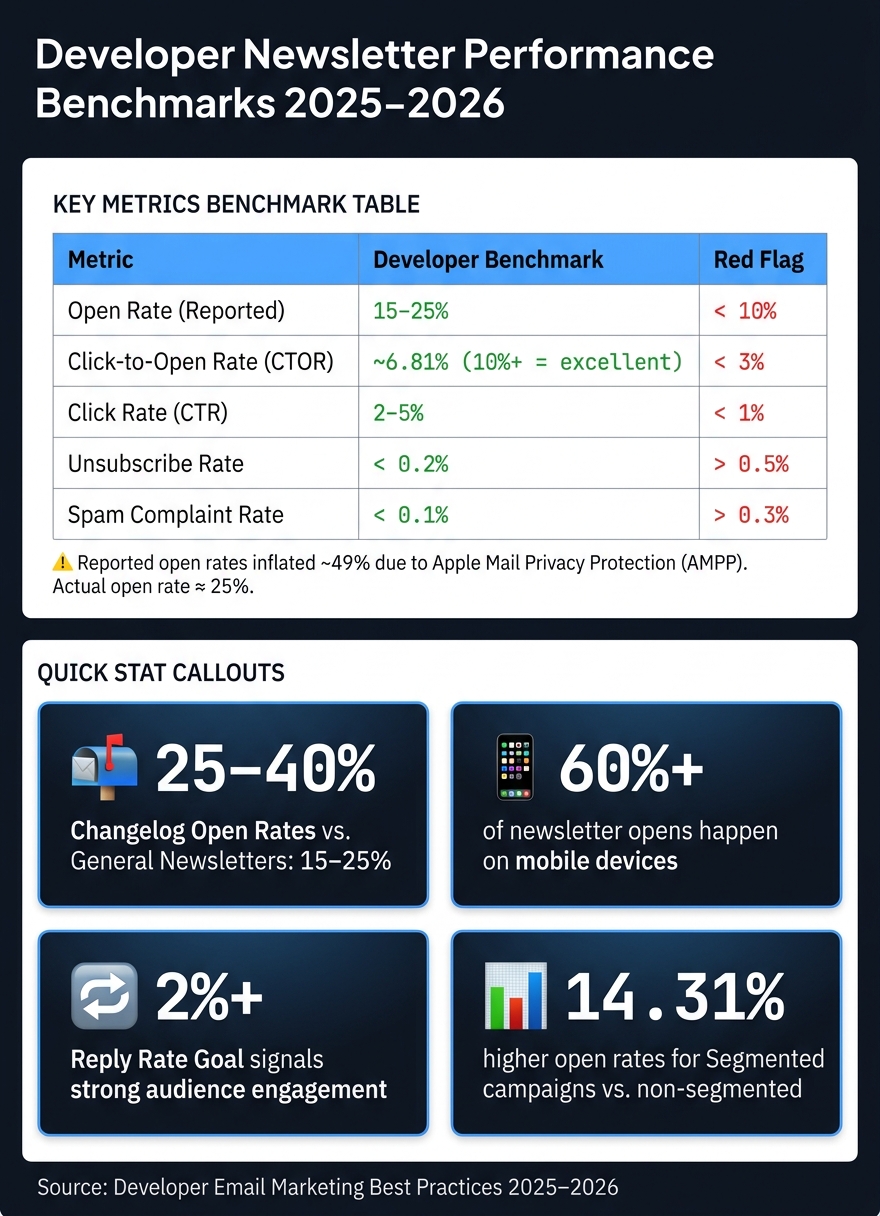 Developer Newsletter Benchmarks: Key Metrics & Performance Standards