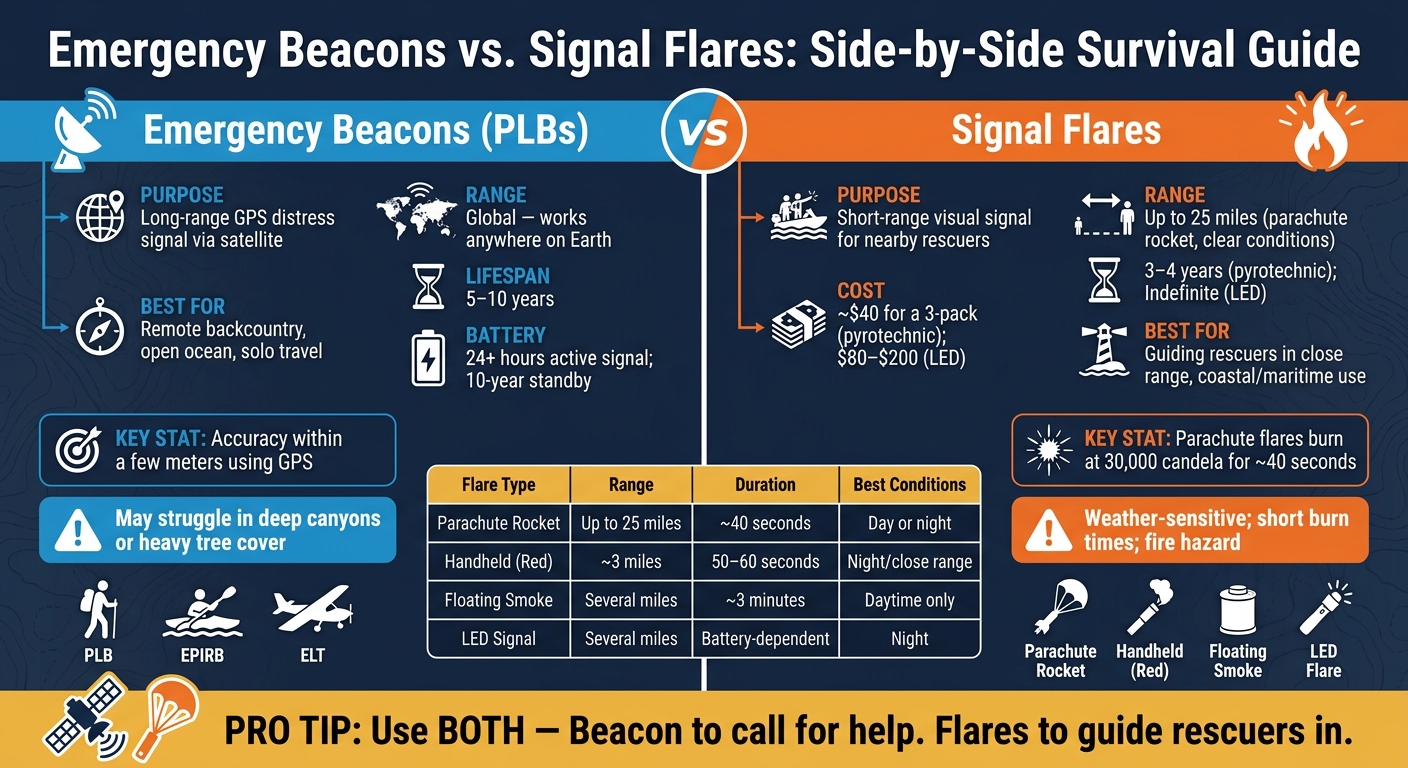 Emergency Beacons vs. Signal Flares: Side-by-Side Survival Guide