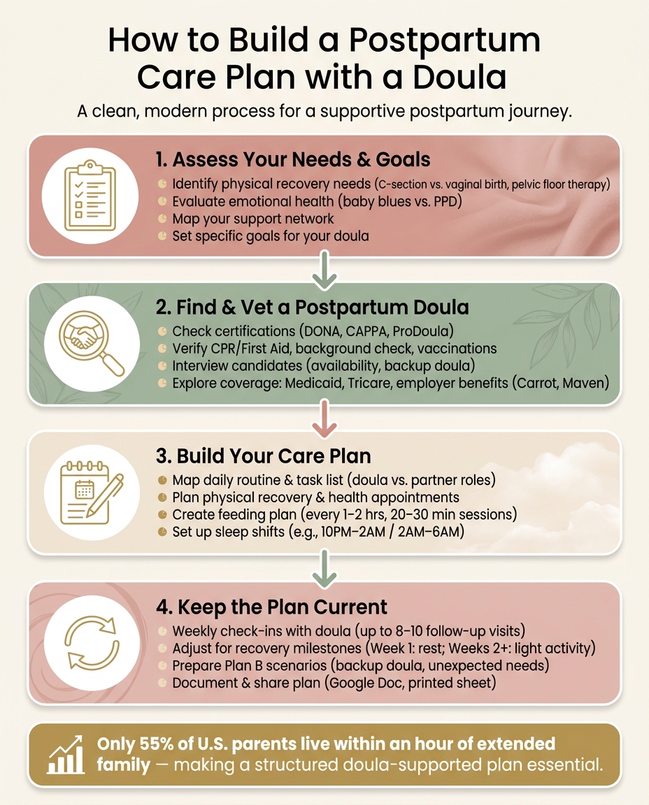 How to Build a Postpartum Care Plan with a Doula: 4-Step Guide