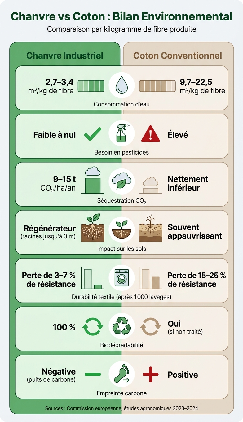 Chanvre vs Coton : Comparaison Environnementale et Performance Textile