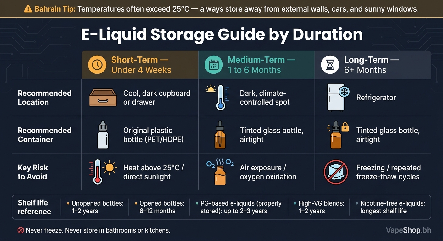 Ultimate Guide To E-Liquid Storage And Longevity 2 E-liquid storage guide: duration, location & container